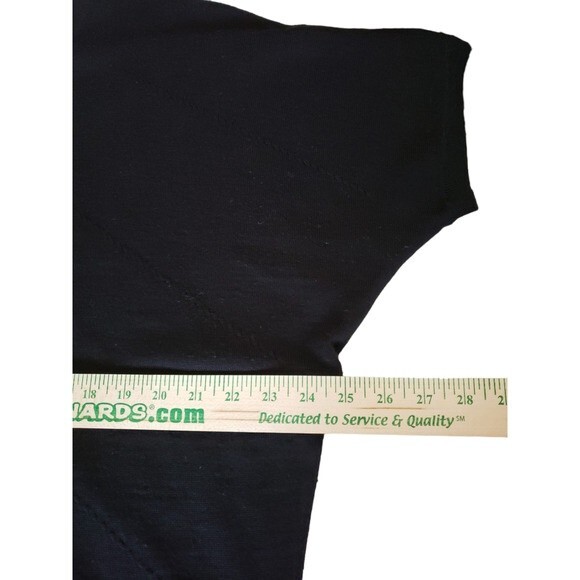 Coldwater Creek Black Short V Neck Sleeve Sweater Wool Blend- Size L -Swing - Picture 6 of 9
